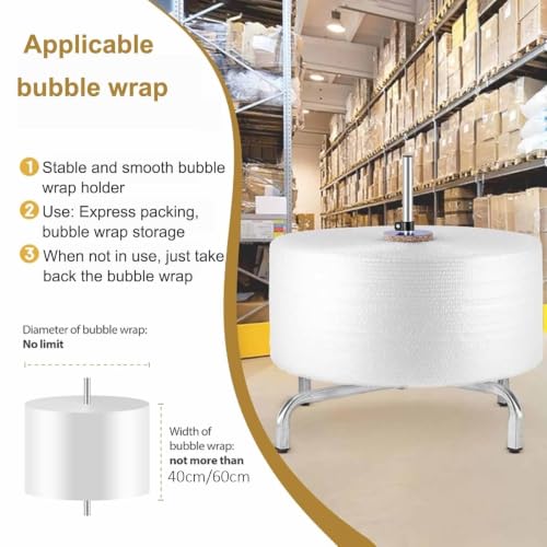 ZephPerton Vertical Bubble Wrap Roll Dispenser, U-Shaped Metal Frame Foam Wrap Holder, Fit Up to 40cm/60cm Wide Rolls, Durable Construction for Packing, Moving and Shipping 40cm