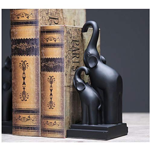 Book Ends Bookends for Heavy Books Creative Desk Stands Bookend Holder Home Decoration Office School Supplies Gift Student Bookends Books Support (Color : Black)
