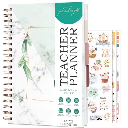 PLANBERRY Teacher Planner, Undated Lesson Plans, Homeschool Natural Green
