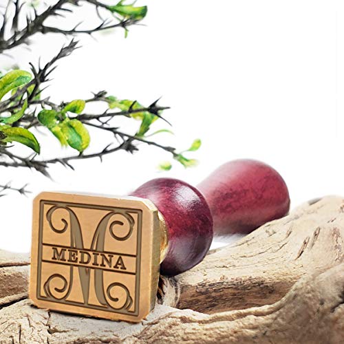 Custom Monogram Wax Seal Stamp | Personalized Name with Initial | USA Handcrafted | Multiple Handle & Wax Color Options