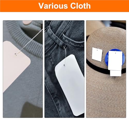 1000pcs Cotton Hang Tag String Snap Lock Pins Price Fastener Loop Tags Ties for Bags