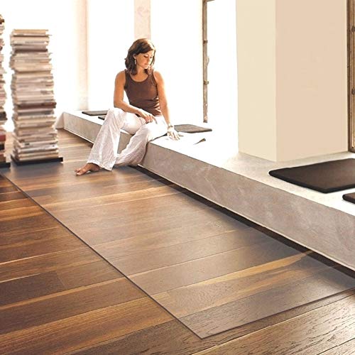 carpet protector office chair mat, Transparent Plastic Carpet Protector Plastic Clear Rug Protector Mat, 1mm Thick Cuttable Floor Mat for Hard Floor - Hallway Entrance Carpet Cover，0.9x5m/3x16.4ft