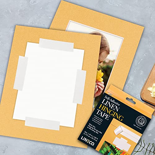 Lineco Self-Adhesive Linen Hinging Tape, White, 1.25" x 150', Pack of 2