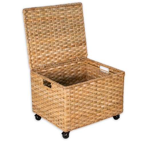 BIRDROCK HOME Seagrass Rolling File Cabinet | Office Storage | Home | Natural