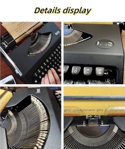 Classic Manual Typewriter Machine, Vintage Manual Typewriter with Ink Ribbon, Retro Mechanical Writing Machine, for Home Office(Black)