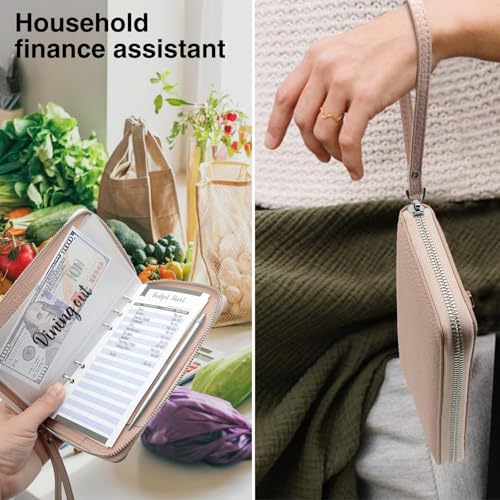VLKAVIVA A6 Cash Envelope Wallet Budget Binder 6-Ring Cash Stuffing