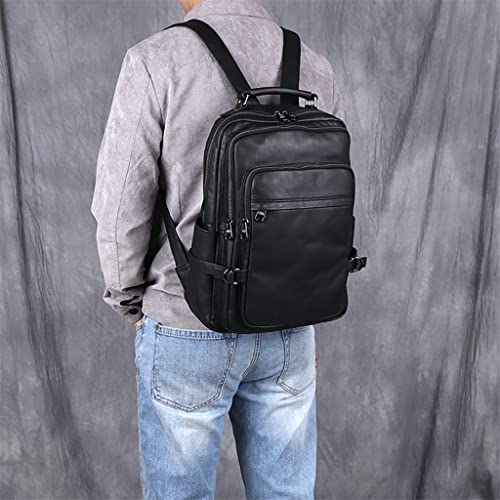 ZUIAI Genuine Leather Men's Backpack Men's 14 Inch Laptop Backpack Travel Backpack Men's Bag School Bag Men's