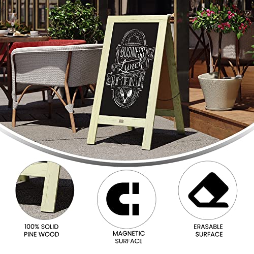Flash Furniture Magnetic Wall Mount Chalkboard, 40" x 20", Green