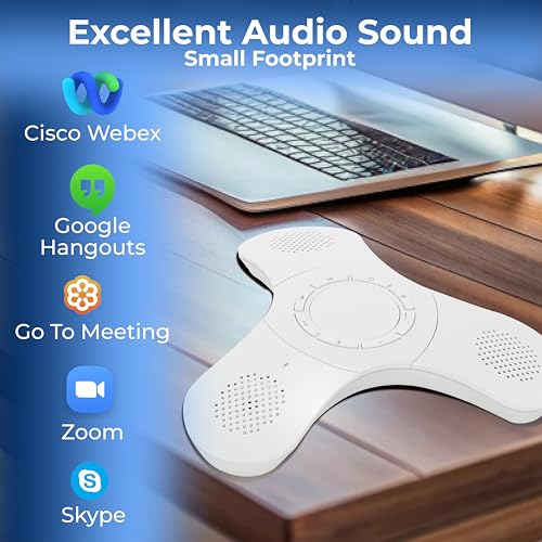 Conference Speaker and Microphone, 360° Voice Pickup, Noise Reduction