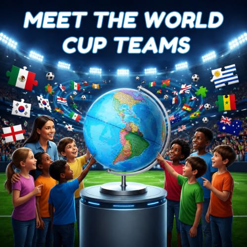 BSHAPPLUS 13inch World Globe with Metal Stand, HD Map for Learning & Decor