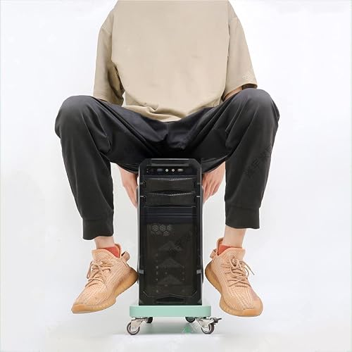 VHDY85KA Office Mobile PC Tower Stand, Rolling CPU Stand for Under Desk, Floor CPU Holder Stand Cart with Lockable Wheels, for Home, Office Accessories(White,400mm*200mm)
