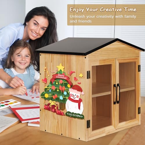 Ozzptuu 2-Tier Outdoor Library Box Exchange Box, 20x14x21 Inch