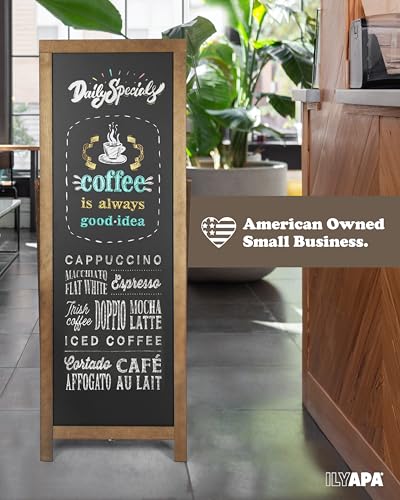 Ilyapa A Frame Chalk Board Easel Sign 46x18 in - Sandwich Signs Outdoor