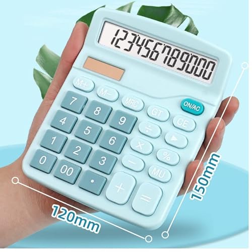 QERTYHJK 12 Digit Desk Solar Calculator Large Big Buttons Financial Business Accounting Tool for School Student Office