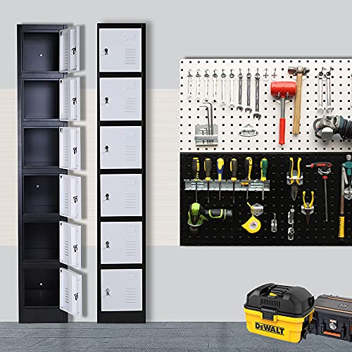 iCHENGGD Metal 6 Door Tall Employee Storage Locker With Combination Lock - Office Storage Cabinet for Home, Gym, School