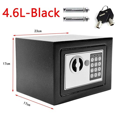 TBLOTYD Home Safe Cash Safety Box Waterproof Wall Mounted Money Deposit Box with Lock Key Home Use Safety Box/35X25X25Cm，23X17X17Cm(4.6L) Black