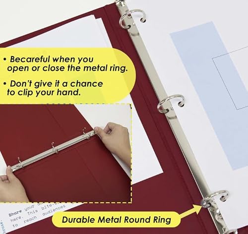 12 Pack, 1.5" Burgundy 3-Ring View Binder w/ 2-Pockets