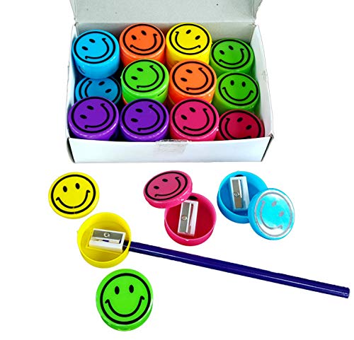 Dondor Pencil Sharpeners for Kids with Removable Neon Colored Lids