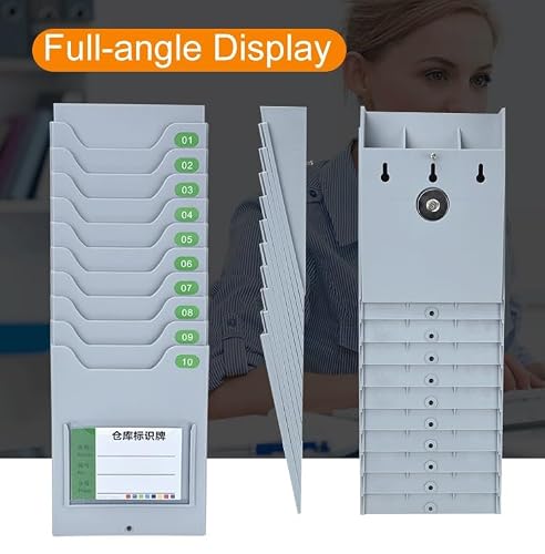 RENLXFI High Capacity Attendance Card Holder, Out Time Card Rack - Holds Up to 13cm Cards for School Workshop Warehouse Small Businesses(25 Pocket)