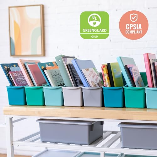 ECR4Kids Linking Plastic Storage Book Bin, Multipurpose Organization, Contemporary, 10-Piece