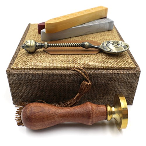 Wax Stamp Gift Set with Retro Box and Spoon - Love Heart Engagement Seal
