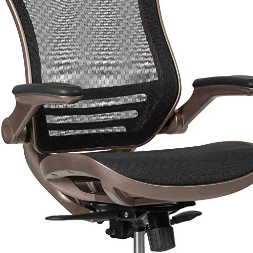 Flash Furniture Mesh Drafting Chair, Black/Melrose Gold