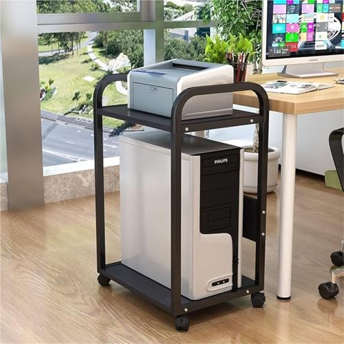 Printer Stand Table With Storage 2 Tier Cart For Scanner Fax Shelf For Home Office Use By(B)