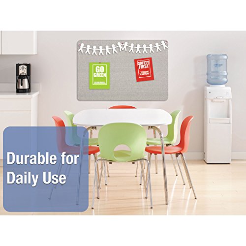 Quartet Bulletin Board 48"W x 36"H Fabric Cork Board Alternative for Office School or Home Décor, Gray (7684G)