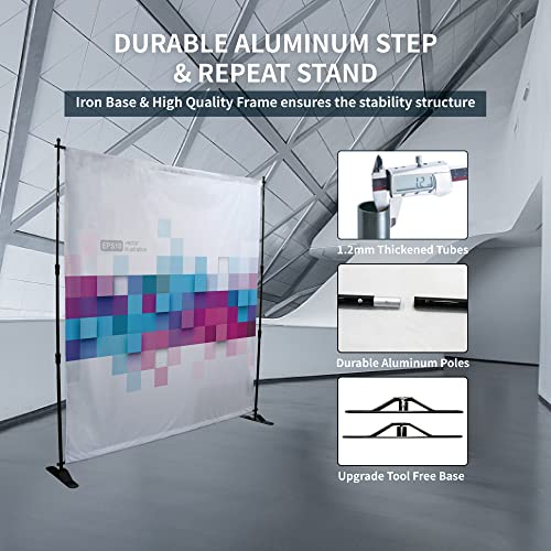 8x8FT Custom Prints Personalized Banner,Step and Repeat Backdrop Banner Full Color for Trade Show,Birthday, Wedding with Carrying Bag (8 * 8 FT+Printing)