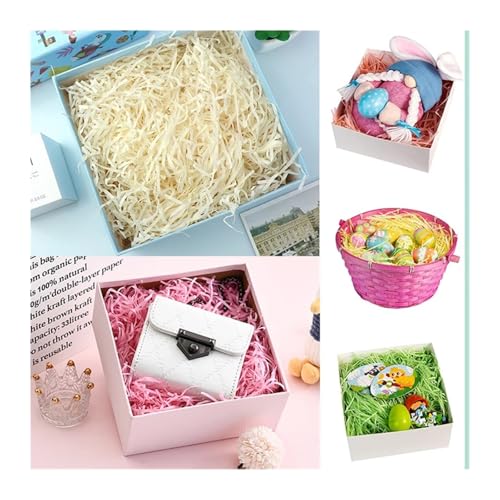 HongJP Shredded gift filler 300g raffi Colorful Shredded Crinkle Lafite Grass Paper Raffia Filler DIY Wedding Party Gift Material Packaging Fill