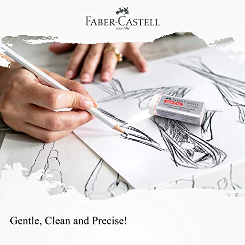 Faber-Castell Dust Free White Eraser (Box of 30) - Soft Erasing, Comfort Edge, Latex Free, Great for Black Lead Erasing for School, Office & Home