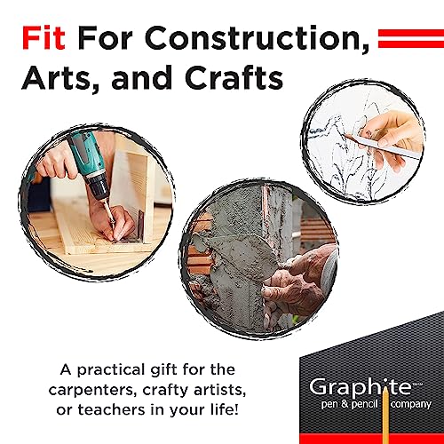 GRAPHITE Hard Lead Carpenter Pencils Bulk - (72) Pieces Lumber Wooden Pencil #2 (HB) - Neon Orange