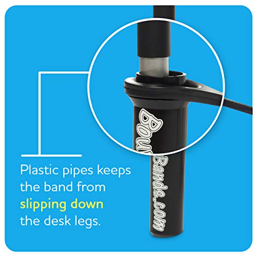 Bouncyband Original Bouncy Bands for Extra-Wide School Desks, Black Tubes (BBADWBK)