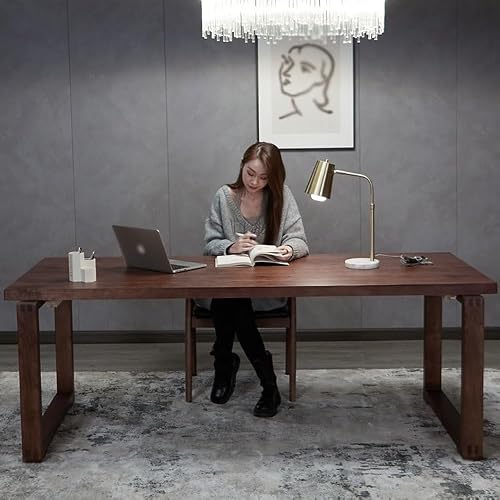 XIXSERTHIA Computer Desk Solid Wood Dining Table Office Desk Negotiation Table Pure Wood Computer Table Desktop Home Simple Modern Study Desk Office Desk Office Desks(120 * 60 * 75cm)