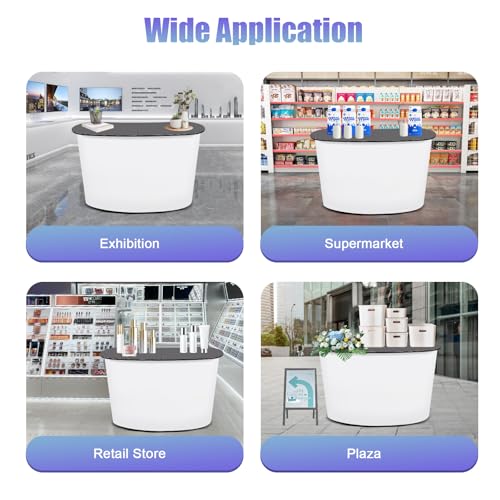 AreMOLO Pull-Net Promotion Table, Foldable Retail Display Reception Desk Promotion Pop Up Display Table, Trade Show Shopping Mall Display Counter Table Stand Exhibition Desk, Capacity 154.32lbs