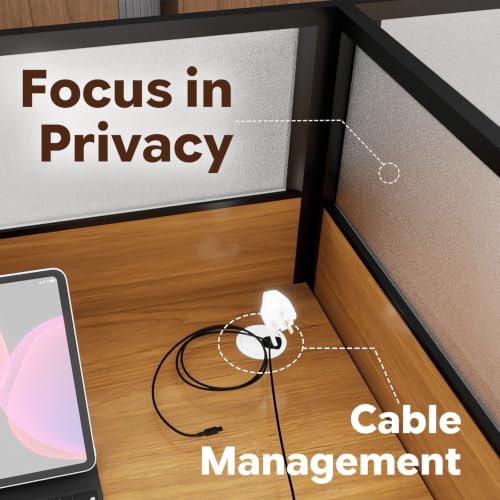 Gguileb Cubicle Desk with Privacy Partitions (1 Person, w/cab.)