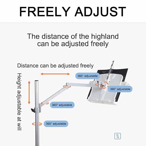 Qlbnxks Floor Phone Stand Overhead Video Recording, Universal Floor Stand with Height Adjustment, 360° Rotating Cookbook Sheet Music Stand, Adjustable Floor Stand B(Size:Top Configuration)