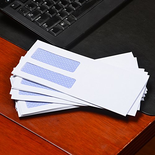 Quality Park #9 Security Envelopes, Double Window, Self Seal, Invoices/QuickBooks Statements, 3-7/8 x 8-7/8 Inches, 24 lb White, 500/Box (QUA24529)