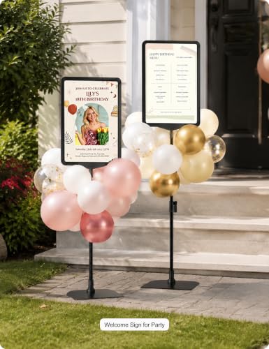 Sign Holder Stand,Sign Stand for Display,Adjustable Sign Holders For Table Top，Table Sign Holders 8.5 x 11,8 Packs,Black
