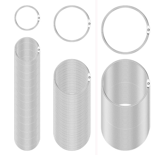 200 Pcs Binder Rings 3 Sizes (1in 1.5in 2in) for Index Cards Keychains