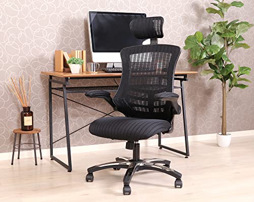 Fuji Boeki 82530 Master 3 High Back, Office Chair, Desk Chair, Mesh, Breathable, Black, Backrest Storage Space Included, Elevation Function, Locking Function