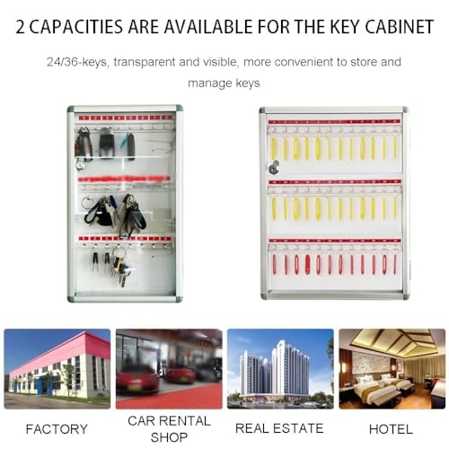 SYUKMH Key Storage Cabinet, Small Transparent Viewing Wall-Mounted Key Cabinet, Management(36-Keys)