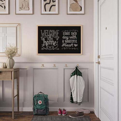 U Brands Chalkboard, 24" x 36", Birch Wood Frame, Blackboard Surface, Wall Mountable, Dry Erase Board, Home, Classroom & Office Organization, Memo & Message Board