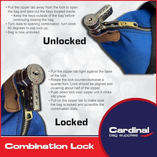 Cardinal bag supplies Locking Heavy Duty Courier Bag, Royal Blue, 18x18x8