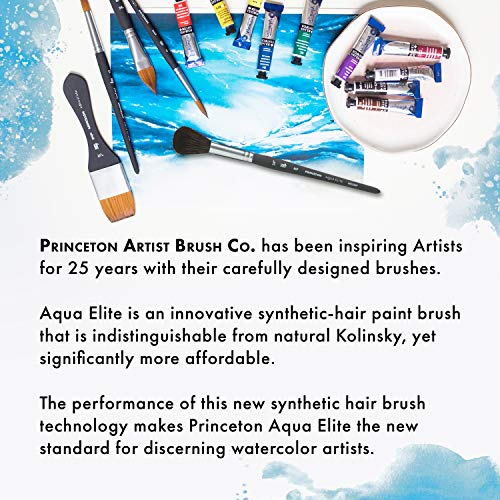 Princeton Aqua Elite, Series 4850, Synthetic Kolinsky Watercolor Paint Brush,Travel Round, 8