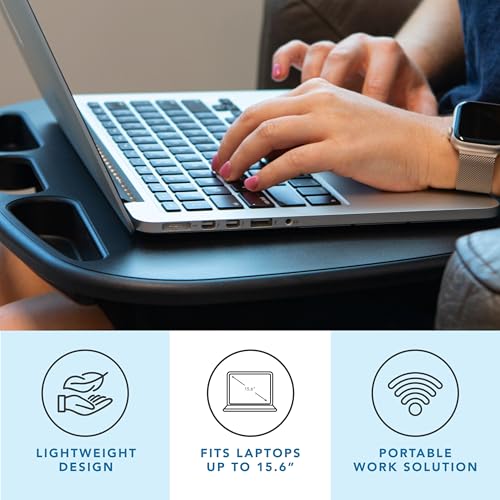 LAPGEAR MyDesk Lap Desk – Black, 12-Pack, Fits 15.6” Laptops