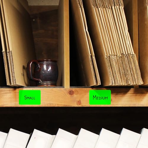 ChromaLabel 2" x 3" Fluorescent Green Rectangle Labels, 250/Box, Case of 5