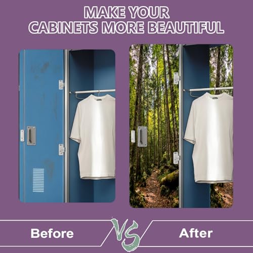 CEREJYPUZ 2 Pcs Locker Magnetic Wallpaper Inside Forest Ordesa Monte Perdido National Park 12" x 36" Wall Magnetic Sticker Removable Locker Accessories Decor Easy Install for Office School