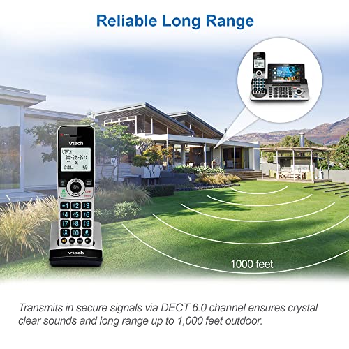 VTech IS8251-3 Business Grade 3-Handset Expandable Cordless Phone for Home Office, 5" Color Display, Programmable Short Cut Keys, Smart Call Blocking, Answering System,Bluetooth Connect to Cell