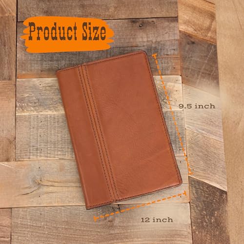 Cowhide Portfolio - Professional Portfolio Organizer, Resume Folder, Leather Padfolio for Men and Women, Business Portfolio